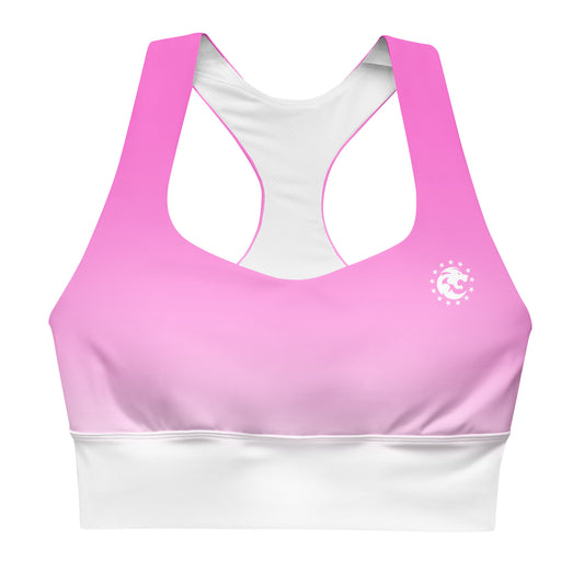 Pink Longline Sports Bra