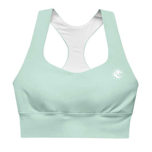 Proverbs 31:25 Mint Green Longline Sports Bra