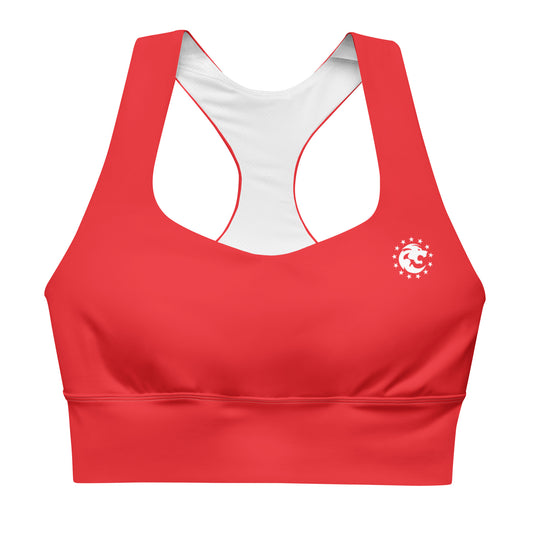 Proverbs 31:25 Red Longline Sports Bra