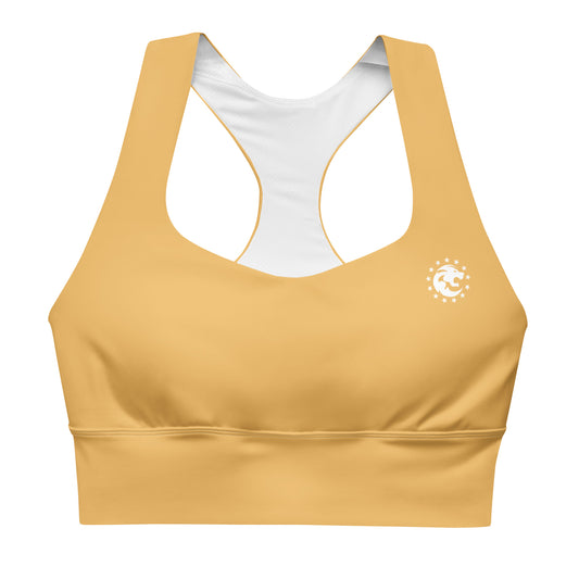 Proverbs 31:25 Harvest Gold Longline Sports Bra