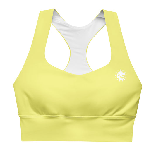 Proverbs 31:25 Dolly Yellow Longline Sports Bra